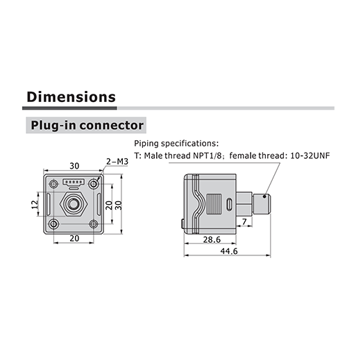 DPSP1B-10050T AIRTAC PRESSURE SWITCH<BR>1/8" NPT PNP W/NANO QUICK DISC. & 5M CABLE
